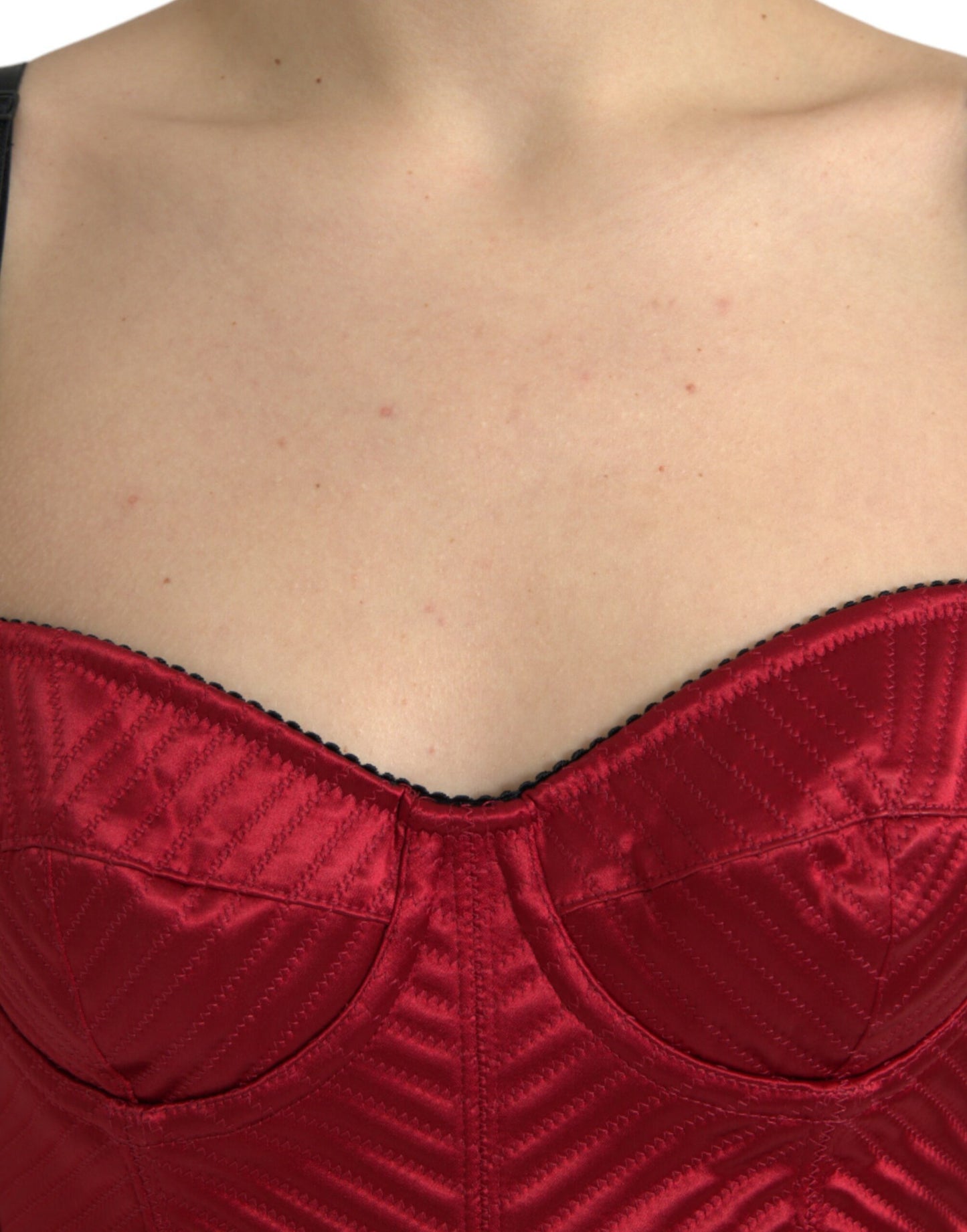 Elegant Satin Corset Midi Dress in Red