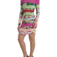 Multicolor Silk Blend A-Line Mini Dress