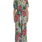 Elegant Floral Silk Crepe Jumpsuit