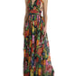 Chic Floral Maxi Slip Dress in Multicolor Silk