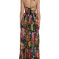 Chic Floral Maxi Slip Dress in Multicolor Silk