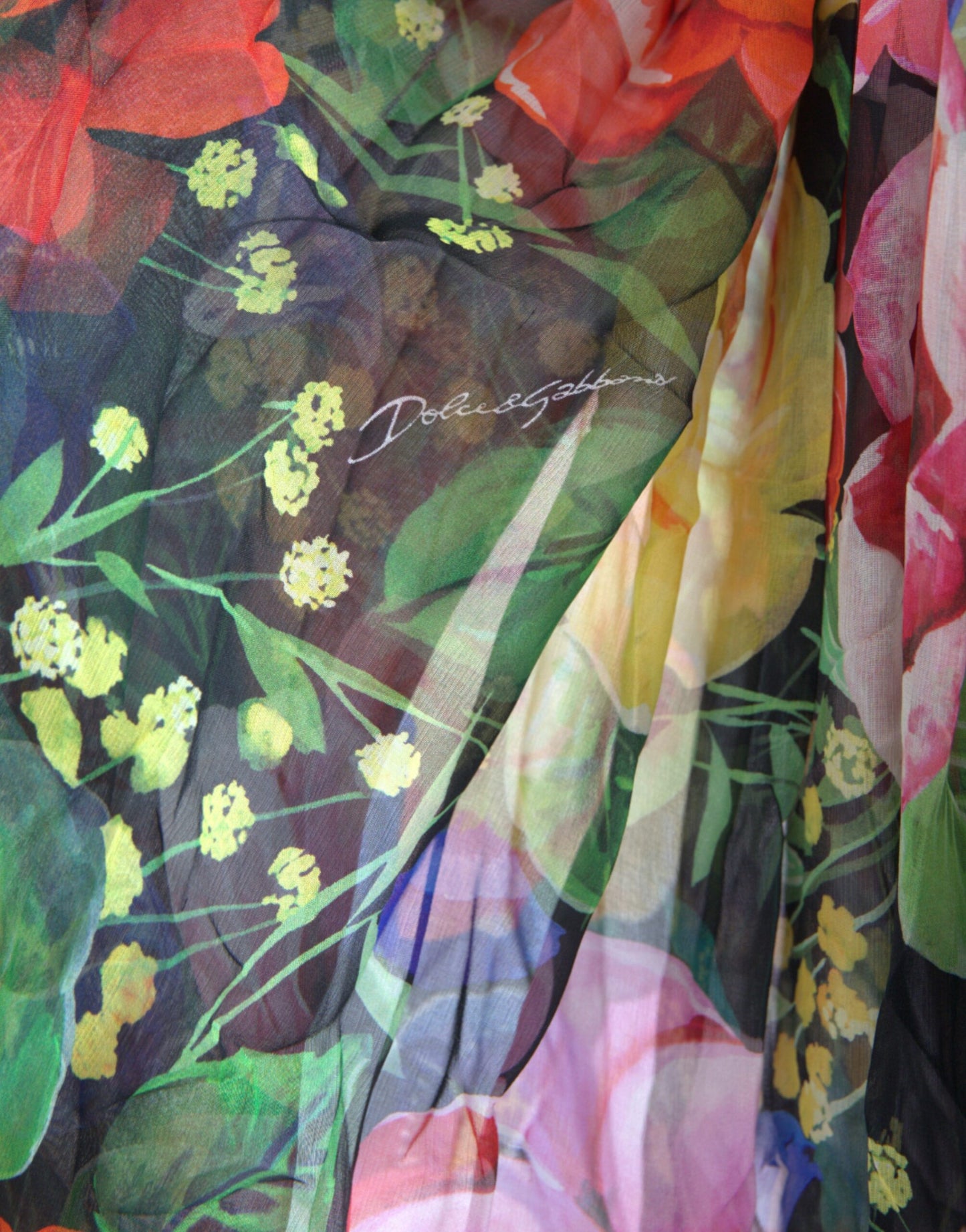Chic Floral Maxi Slip Dress in Multicolor Silk