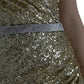 Golden Sequin Evening Dress with Silk Blend Lining
