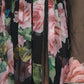Elegant Black Silk Maxi Dress with Rose Print
