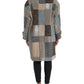 Multicolor Patchwork Trench Coat Jacket