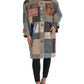 Multicolor Patchwork Trench Coat Jacket