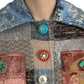 Multicolor Patchwork Trench Coat Jacket