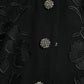 Elegant Floral Buttoned Wool Trench Coat