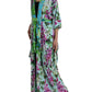 Elegant Floral Silk Bathrobe Jacket