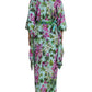 Elegant Floral Silk Bathrobe Jacket