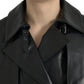 Elegant Black Leather Blouson Jacket