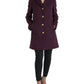 Elegant Purple Wool-Cashmere Trench Coat