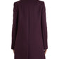 Elegant Purple Wool-Cashmere Trench Coat