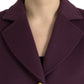 Elegant Purple Wool-Cashmere Trench Coat