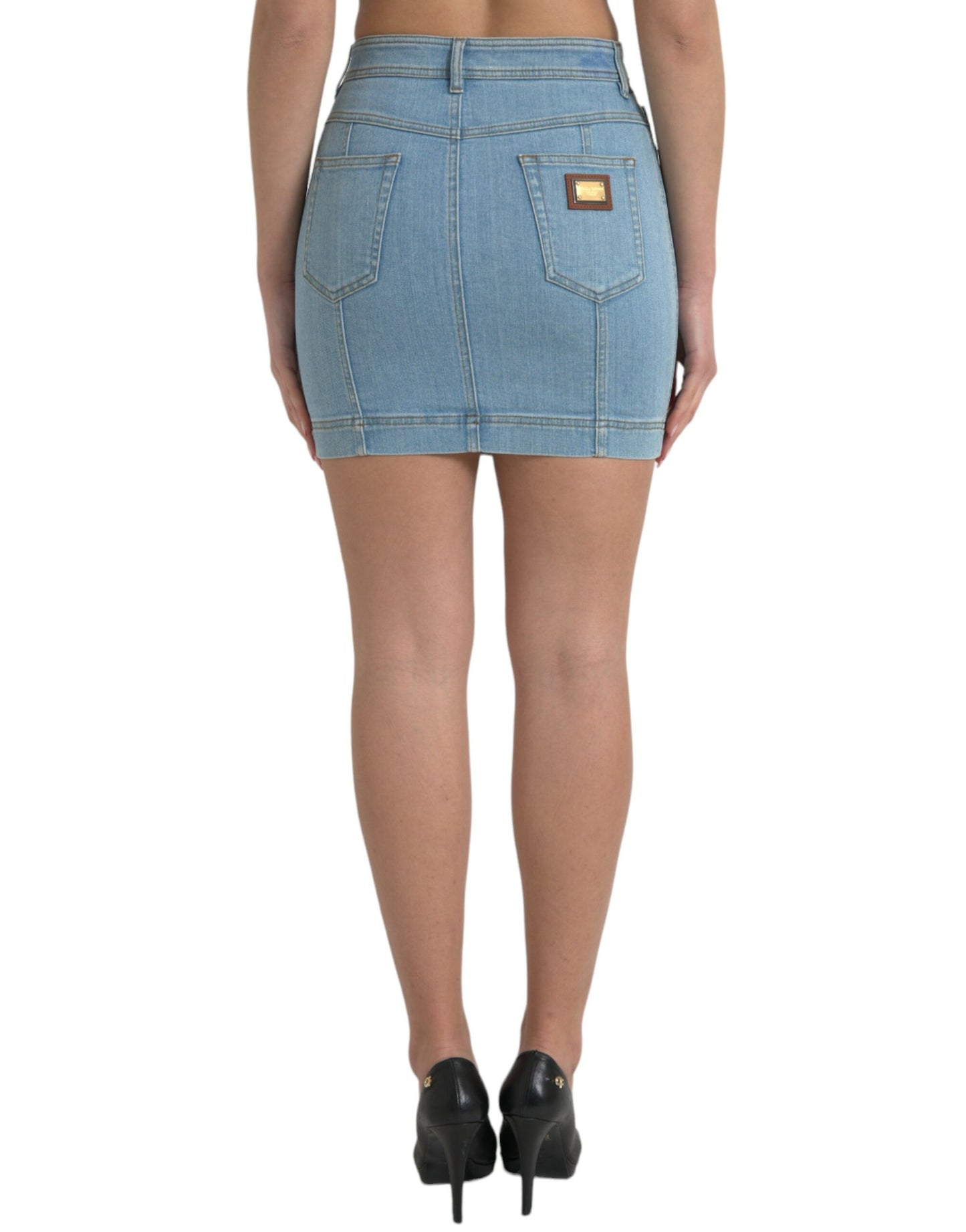 Chic High Waist Denim Mini Skirt