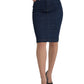 Elegant High-Waist Denim Knee Skirt