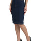 Elegant High-Waist Denim Knee Skirt