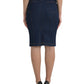 Elegant High-Waist Denim Knee Skirt