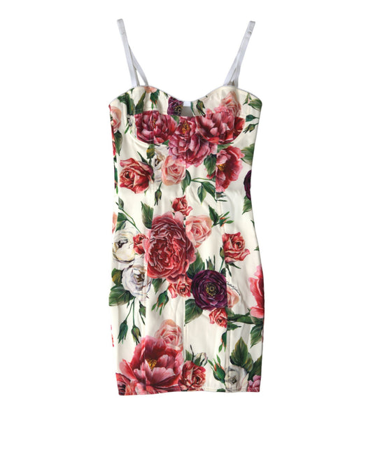 Floral Silk Blend Bustier Bodycon Dress