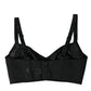 Elegant Black Bustier Crop Top