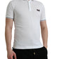 White Logo Collared Short Sleeves Polo T-shirt