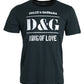 Blue Logo Print Crewneck Short Sleeve T-shirt