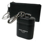 Black Leather Zip Logo Strap Multi Kit Airpod Case