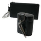 Black Leather Zip Logo Strap Multi Kit Airpod Case