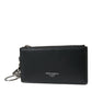 Black Leather Zip Logo Strap Multi Kit Airpod Case