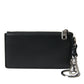 Black Leather Zip Logo Strap Multi Kit Airpod Case