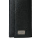 Black Calf Leather Logo Plaque Trifold Keyring Key Holder