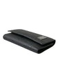 Black Calf Leather Logo Plaque Trifold Keyring Key Holder
