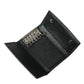 Black Calf Leather Logo Plaque Trifold Keyring Key Holder