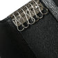 Black Calf Leather Logo Plaque Trifold Keyring Key Holder