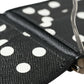 Black Calf Leather Bifold Logo Plaque Card Holder Wallet
