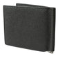 Gray Calf Leather Bifold Logo Plaque Card Holder Wallet