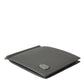 Gray Calf Leather Bifold Logo Plaque Card Holder Wallet