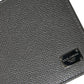 Gray Calf Leather Bifold Logo Plaque Card Holder Wallet