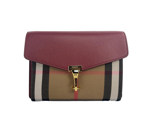 Macken Small Crimson House Check Leather Crossbody Bag