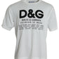 White Graphic Print Cotton Crew Neck T-shirt