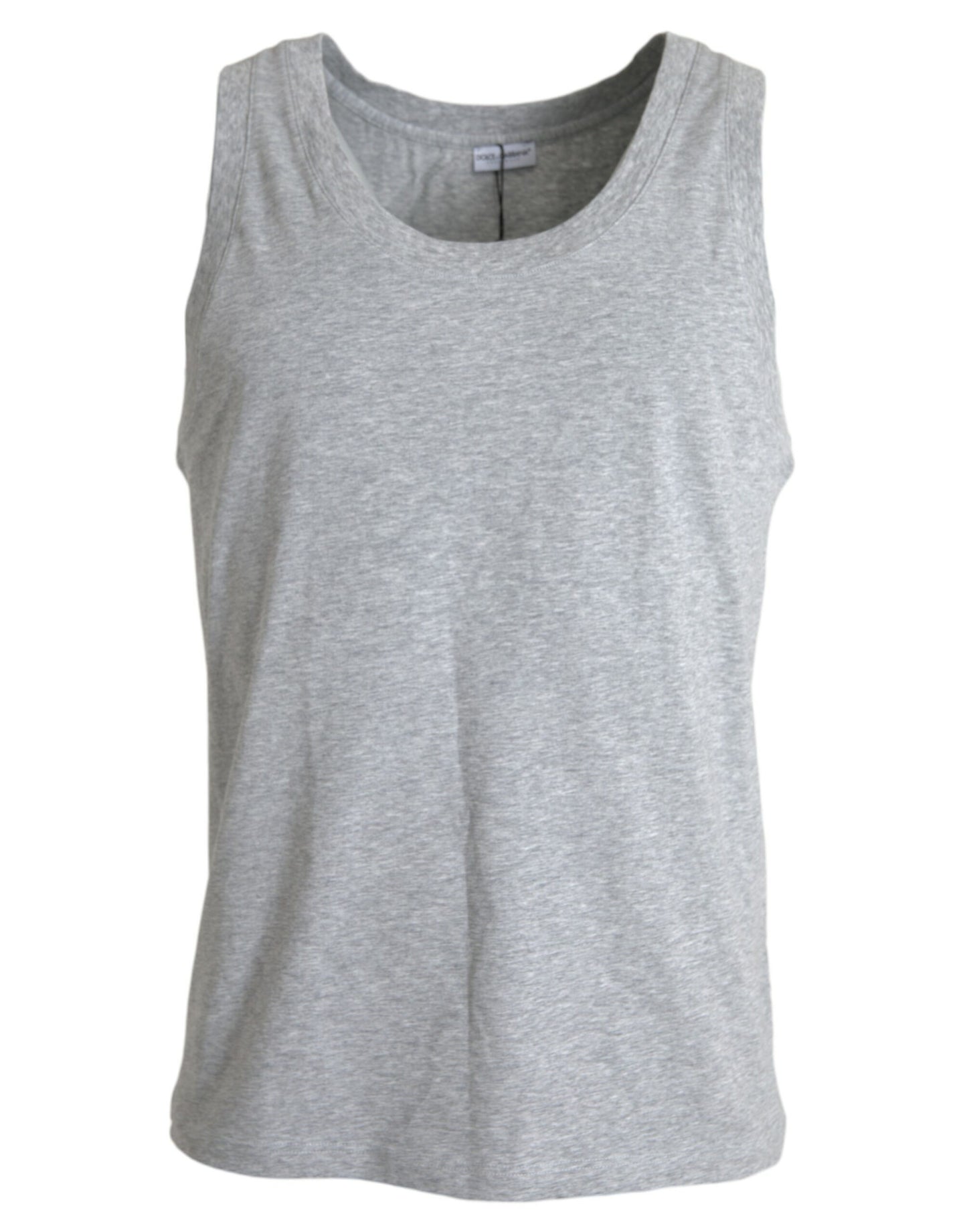 Gray Cotton Stretch Sleeveless Tank Top T-shirt