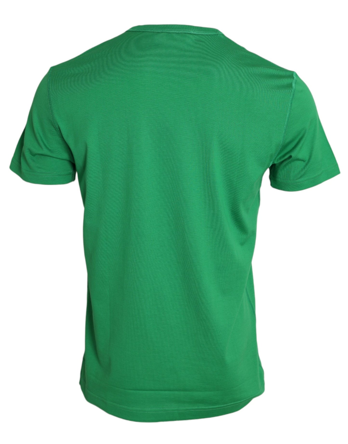 Green Logo Patch Cotton Crew Neck T-shirt