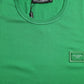 Green Logo Patch Cotton Crew Neck T-shirt