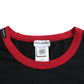 Black Red Cotton Stretch Crew Neck T-shirt