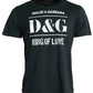 Blue Graphic Print Cotton Crew Neck T-shirt