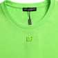 Neon Green Embossed Logo Crew Neck T-shirt