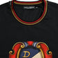 Black Logo Print Cotton Crew Neck T-shirt