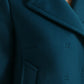 Blue Trench Wool Cashmere Short Coat Jacket