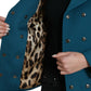 Blue Trench Wool Cashmere Short Coat Jacket