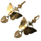 Gold Purple Crystal Butterfly Heart Locket Earrings